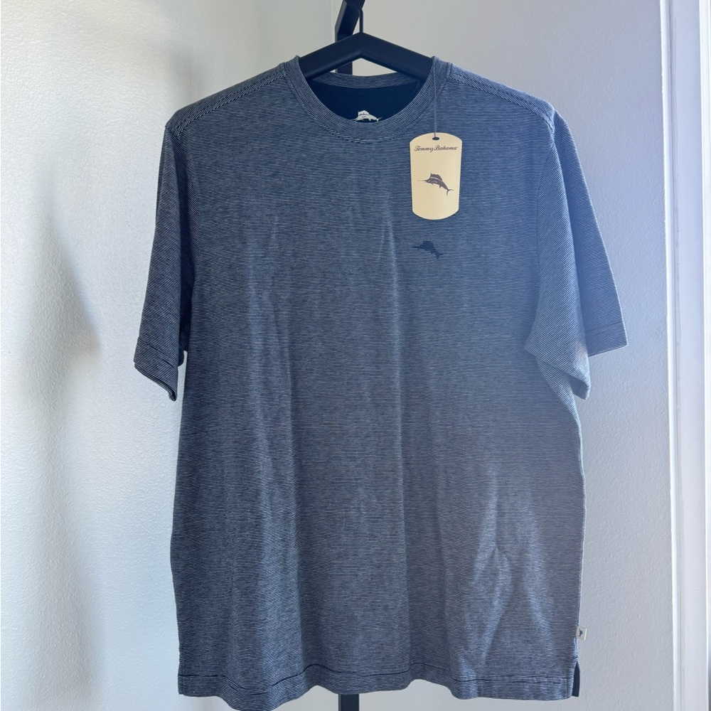 Tommy Bahama Gray/Navy Stripe Men's T-Shirt